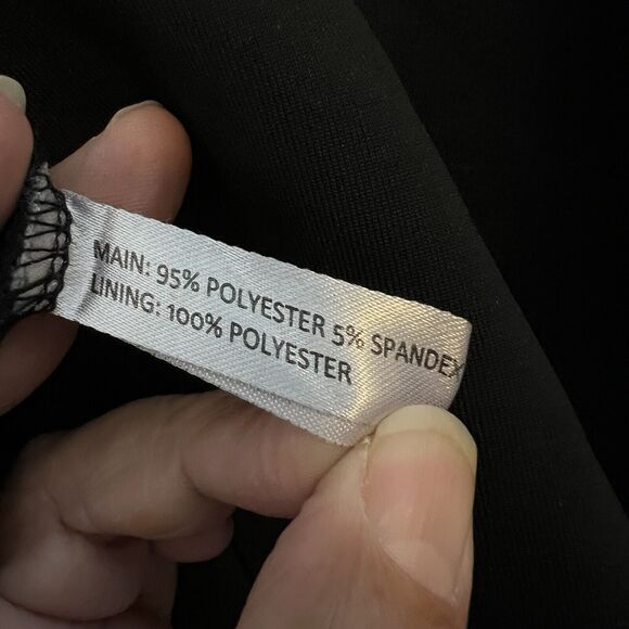 Eloquii Women’s Jumpsuit Sz 14 Black Open Back Zip Off Peplum Scuba Knit - Picture 7 of 9